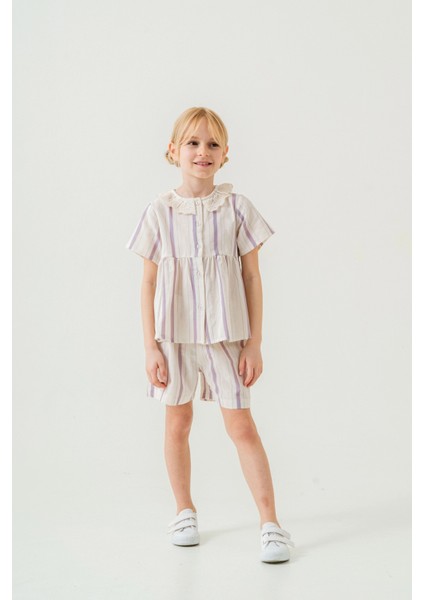 Yaka Detaylı Kız Çocuk Takım 3825 fiyatları