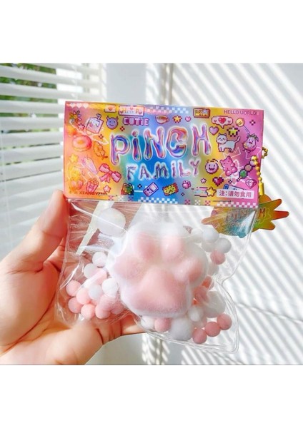 Kedi Patisi-Taba Sukuşi - Squishy Pati- Tüylü Pati - Oyuncak (Pembe)