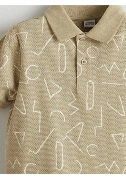Lcw Kids Ekru Polo Yaka Desenli Penye Erkek Çocuk Tişört modelleri