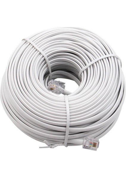 Hazır Telefon Hat Kablosu, Internet Kablosu, 6p/2c, 25 Metre,