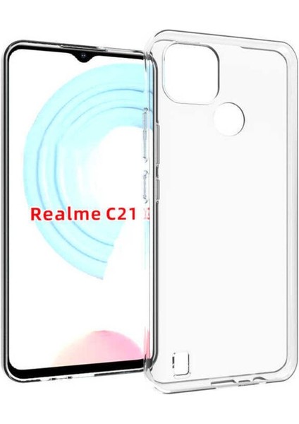 Realme C21 Uyumlu Yumuşak Esnek 3D Süper Şeffaf Silikon Kılıf