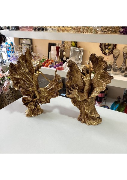 Dansçı Kız 2’li Biblo Gold Renk