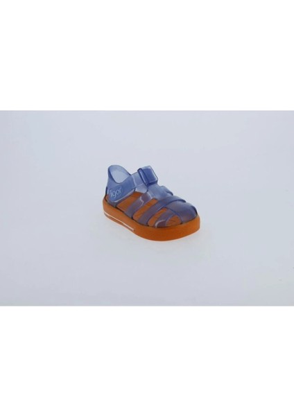 S10270-016 Star Bicolor Çocuk Mavi Turuncu Sandalet