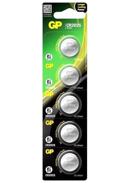 Gp CR2025 3 V Lityum Para Pil (5'li Paket)