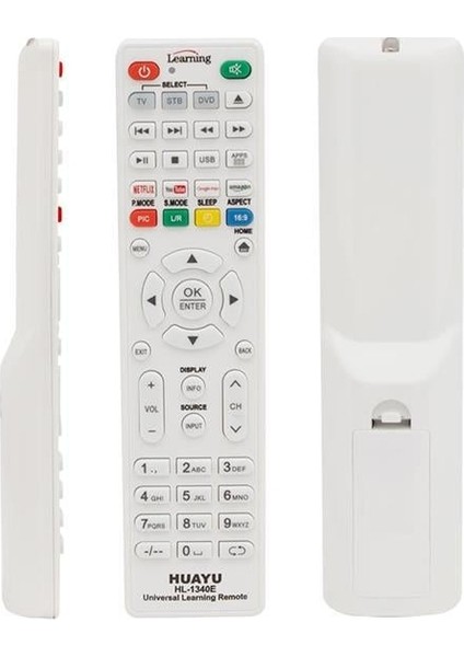 Huayu HL-1340E Tv-Lcd-Uydu-Dvd Öğrenebilen Netflix-Youtube-Amazon Tuşlu Akıllı Kumanda
