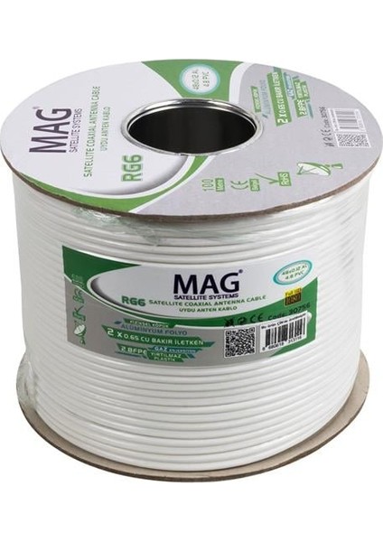 Mag RG59 Fa Mini Dual Bitişik Kablo 100 Metre