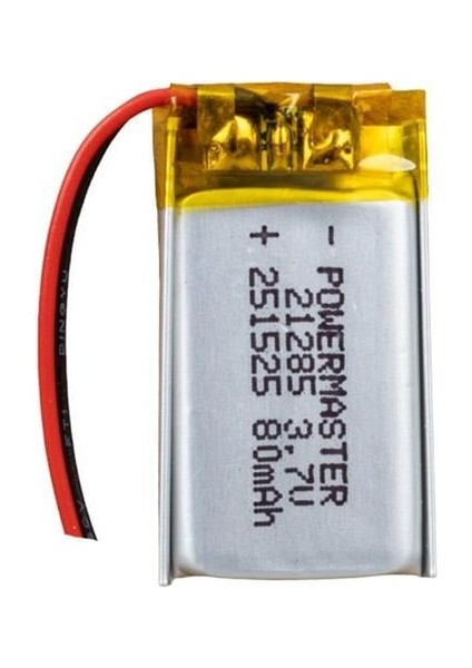 Powermaster 251525 3.7 Volt 80 Mah Lityum Polimer Pil