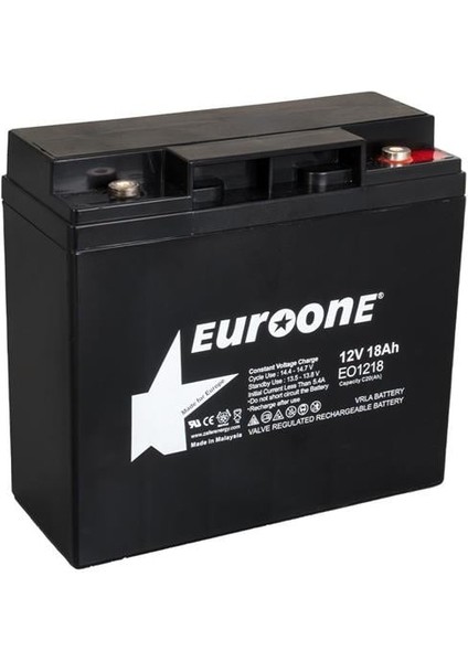 EO1218 12 Volt 18 Amper Bakımsız Kuru Agm Akü