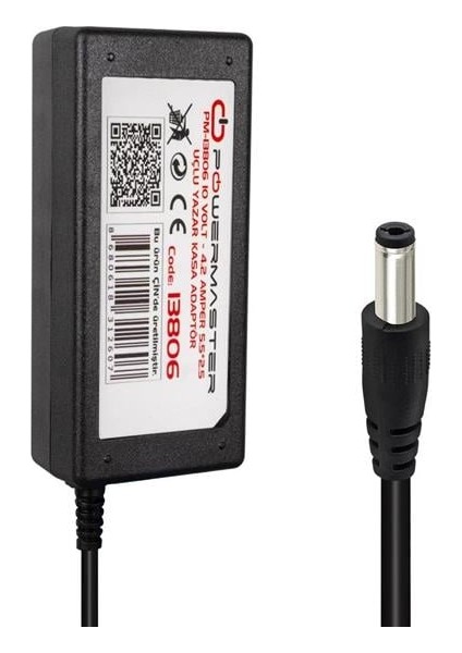 Powermaster PM-13806 10 Volt - 4.2 Amper 5.5*2.5 mm Uçlu Yazar Kasa Adaptör