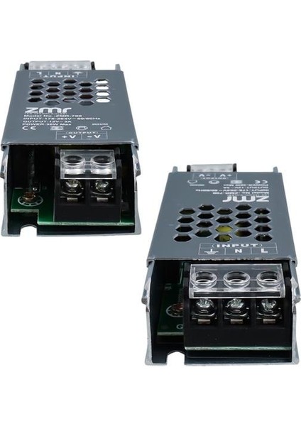 Zmr ZMR-700/B.00 12 Volt 3 Amper 36 Watt Slim Metal Kasa Adaptör