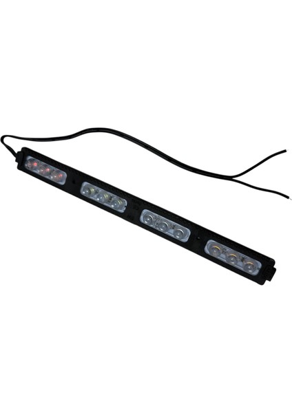 Polis Çakar IP65 2835SMD Kırmızı Mavi Sarı Beyaz Flaş Strobe Işıklar Aydınlatma Oto Araba Motor 200LM LED Dc 12V 12W 12 Göz LED 4 Renk 203-19MM fırsatları