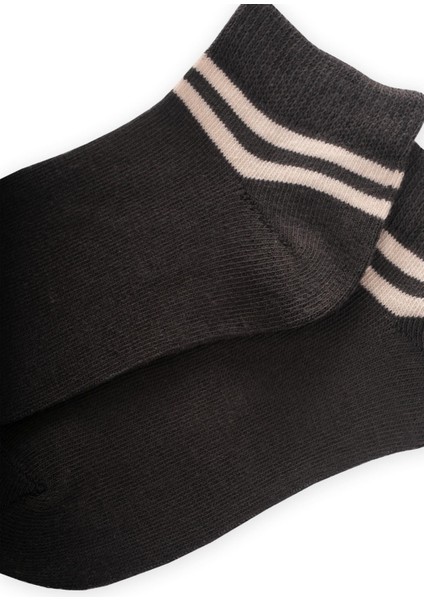 Ham Çizgili Çocuk Patik Çorabı 5-12 Yaş Füme fiyatları