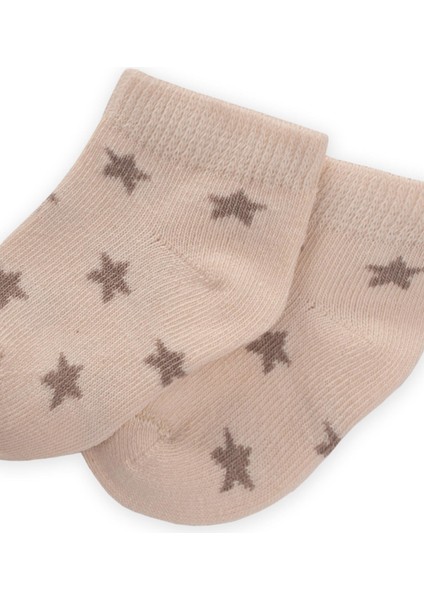 Yıldız Desenli Bebe Patik Çorabı 0-4 Yaş Kum fiyatları