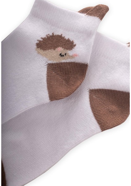 Kirpi Desen Çocuk Patik Çorabı 5-12 Yaş Beyaz fiyatları