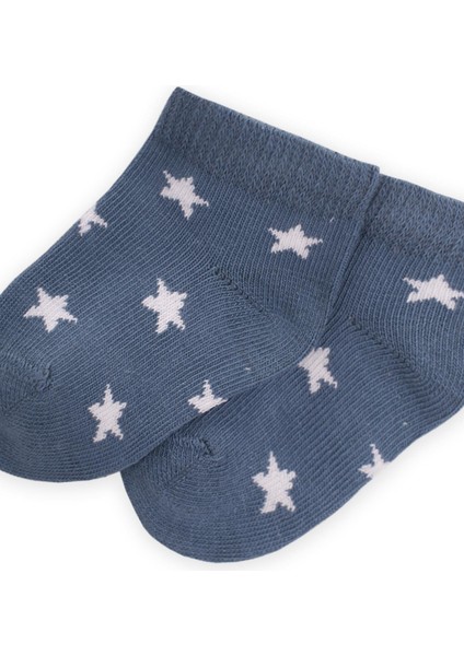 Yıldız Desenli Bebe Patik Çorabı 0-4 Yaş Indigo Mavi fiyatları