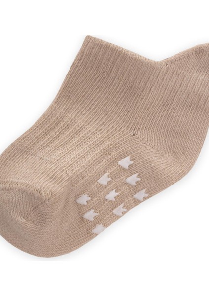 Abs Baskılı Bebe Patik Çorabı 0-4 Yaş Bej fiyatları