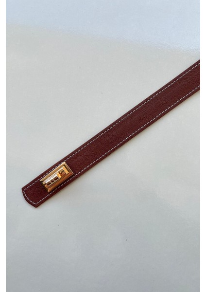 Juli Gold Tokalı Kadın Taba Kemer