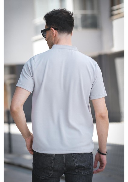 Cole Slim Fit Esnek Likralı Yarım Düğmeli Kısa Kol Hakim Yaka Erkek Gömlek fırsatları