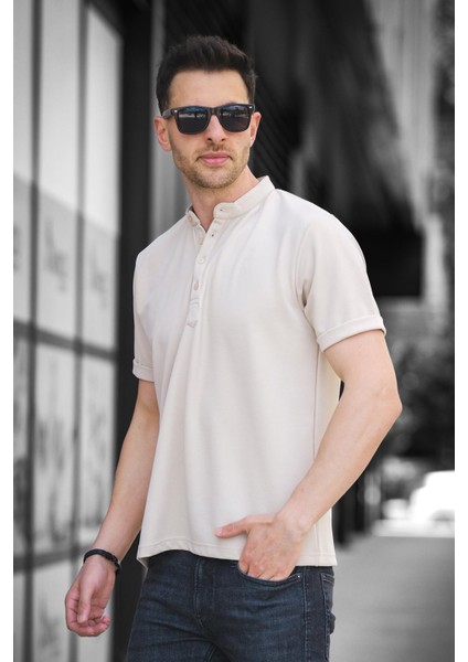 Cole Slim Fit Esnek Likralı Yarım Düğmeli Kısa Kol Hakim Yaka Erkek Gömlek fiyatları