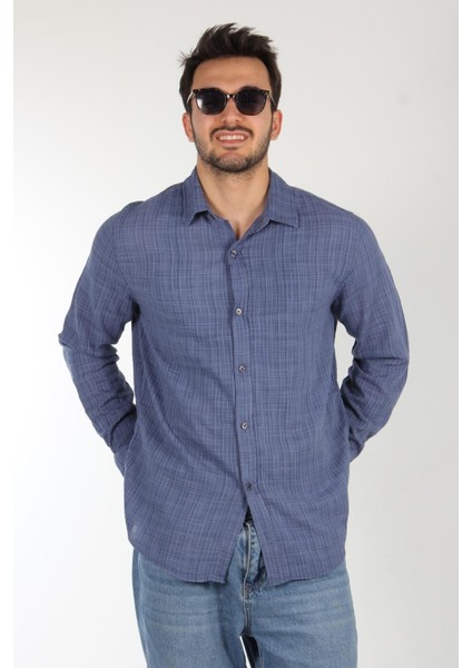 1133 Cepsiz Keten Regular Fit Gömlek