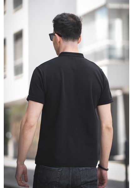 Cole Slim Fit Esnek Likralı Yarım Düğmeli Kısa Kol Hakim Yaka Erkek Gömlek fırsatları