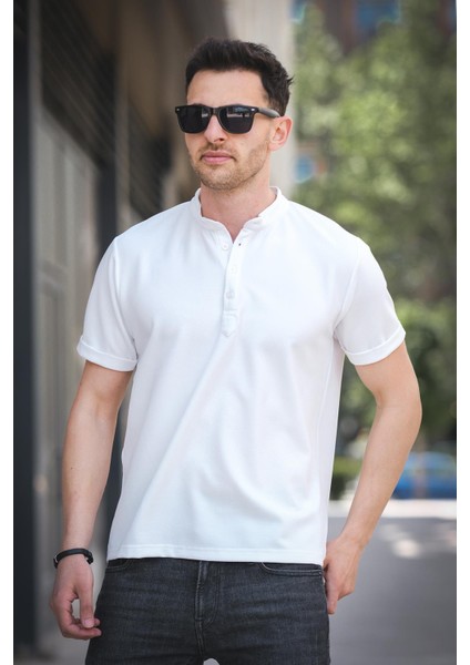 Cole Slim Fit Esnek Likralı Yarım Düğmeli Kısa Kol Hakim Yaka Erkek Gömlek fiyatları