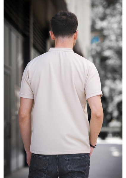 Cole Slim Fit Esnek Likralı Yarım Düğmeli Kısa Kol Hakim Yaka Erkek Gömlek fırsatları