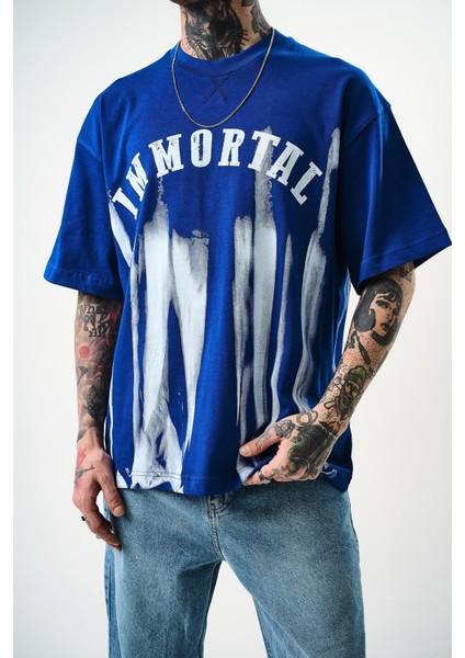 Erkek Immortal Baskılı Oversize T-Shirt Saks fırsatları