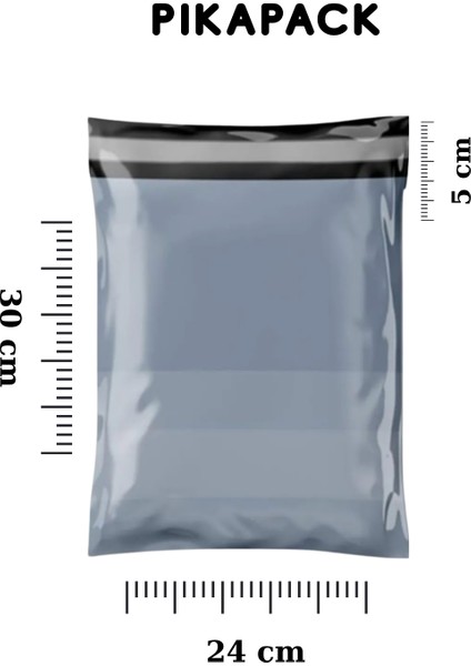 100 Adet Küçük Boy 24X30X5 cm Cepsiz Plastik Kargo Poşeti Dayanıklı Su Geçirmez Gri Renk