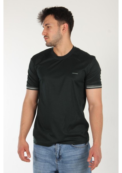 4546 Kagi Kol Yaka Şeritli O Yaka T-Shirt