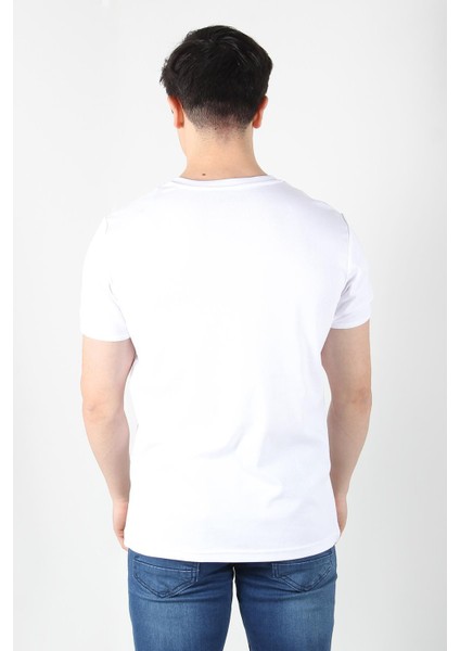 2122 Üç Düğme Hakim Yaka Ribana Modern Fit T-shirt