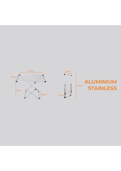 AHDRY1453 Basic Alüminyum Çamaşır Kurutmalık