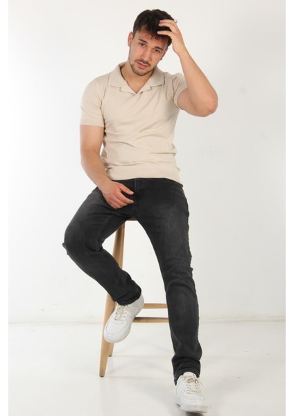 Açma Yaka Triko T-Shirt