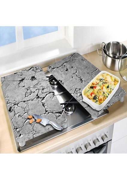2'li 40X52 cm Cam Ocak Koruyucu 5'li Ocaklar Için Gri Taş fırsatları