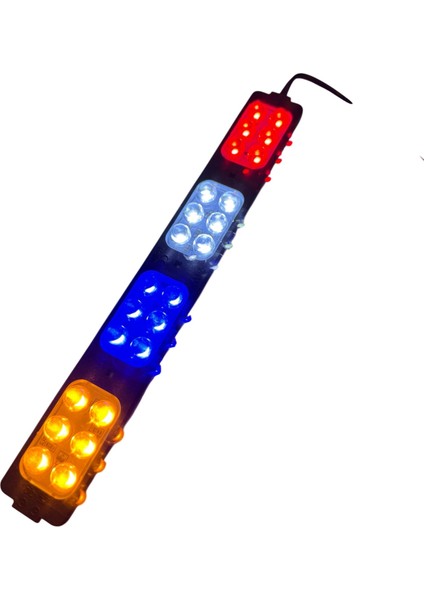 Polis Çakar IP65 2835SMD Kırmızı Mavi Sarı Beyaz Flaş Strobe Işıklar Aydınlatma Oto Araba Motor 200LM LED Dc 12V 24W 24 Göz LED 4 Renk 203-26MM