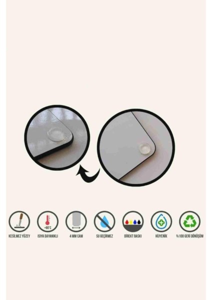 30X40 cm Cam Kesme Tahtası Canım Annem Düz Beyaz modelleri