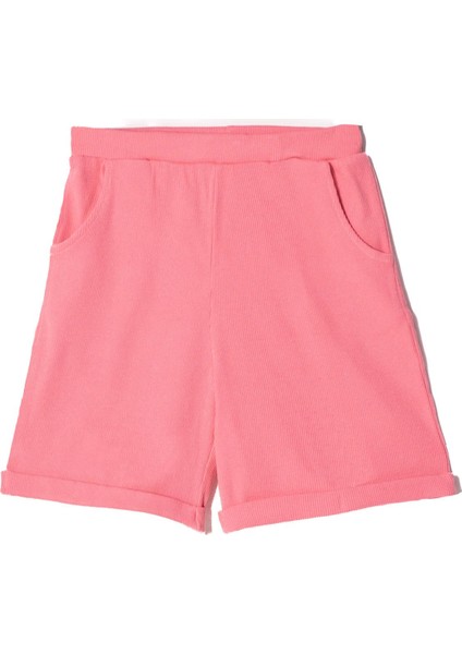 Fitilli Pembe Turuncu Koyu Lila Renk 3'lü Set Kız Çocuk Şort