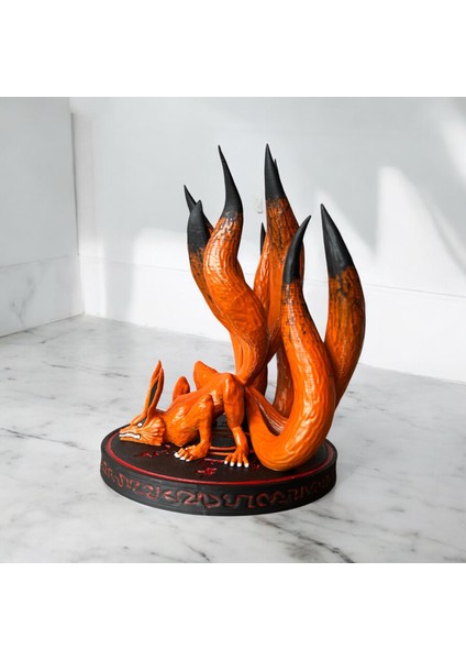 Kurama (Kyubi) 3D Baskı Koleksiyon Figürü – El Boyaması, Naruto Lanetli Mühürlü