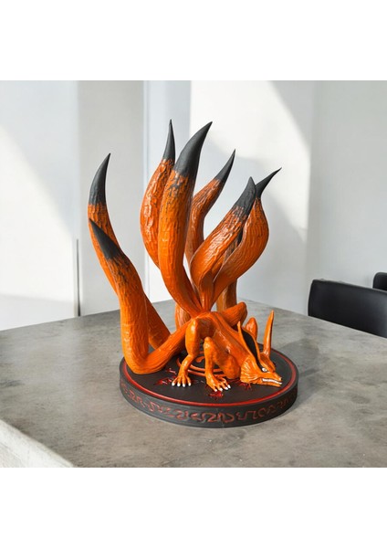 Kurama (Kyubi) 3D Baskı Koleksiyon Figürü – El Boyaması, Naruto Lanetli Mühürlü