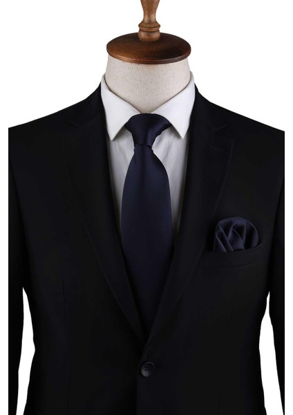 Lacivert Reps Dokulu Düz Mendilli Klasik Kravat KK13176 fiyatları