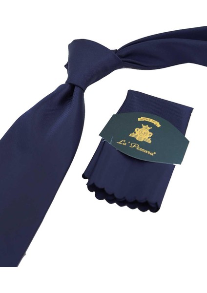 Lacivert Reps Dokulu Düz Mendilli Klasik Kravat KK13176 modelleri