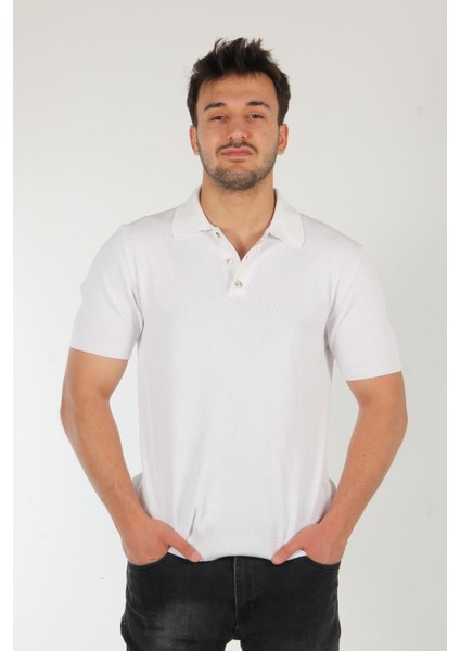 66572 Üç Düğme Yakalı T-Shirt