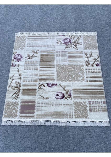 Lila Vizon Kesme Halı 120X120 Akrilik Saçaklı Kesme Halı