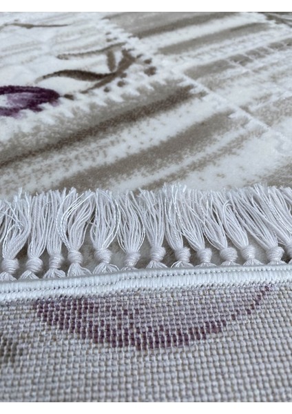 Lila Vizon Kesme Halı 120X120 Akrilik Saçaklı Kesme Halı fiyatları
