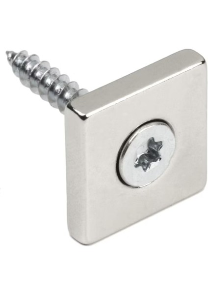 1 Adet, Köşeli, Neodyum Mıknatıs, 20X20X5 Mm, D:10/5 Mm, Havşa Delikli, Güçlü Magnet, N35 Kalite fiyatları