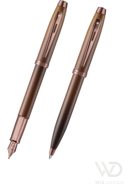 - WizDesign 100 Serisi Dolmakalem + Tükenmezkalem Kahve Set ( İsme Özel Seçeneği - Hediyelik )