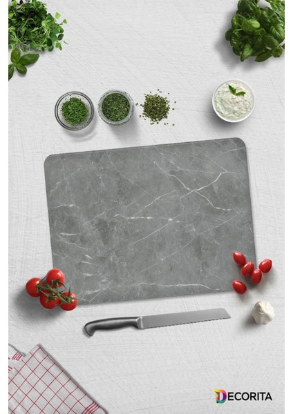 Cam Kesme Tahtası - Cam Kesme Tablası | Gri Mermer Görünümlü | 30CM x 40CM