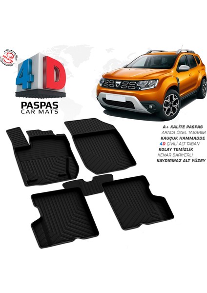Dacia Duster 4x2 4d Havuzlu Paspas 2018-2023
