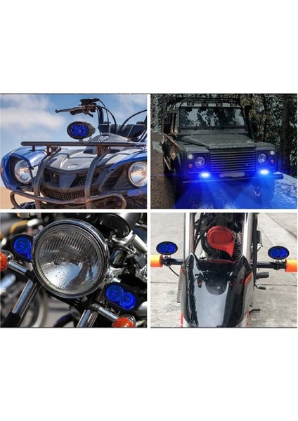 Motosiklet Forklift Atv Uyarı Iz Lambası Mercekli Mavi Işık 12-80 Volt 2 Adet modelleri