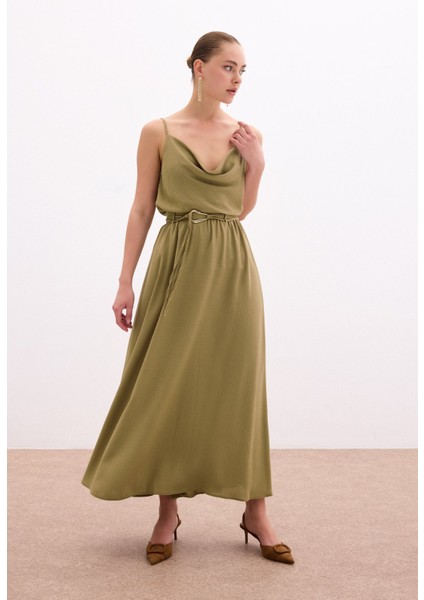 Kemerli Uzun Etek - Haki fiyatları